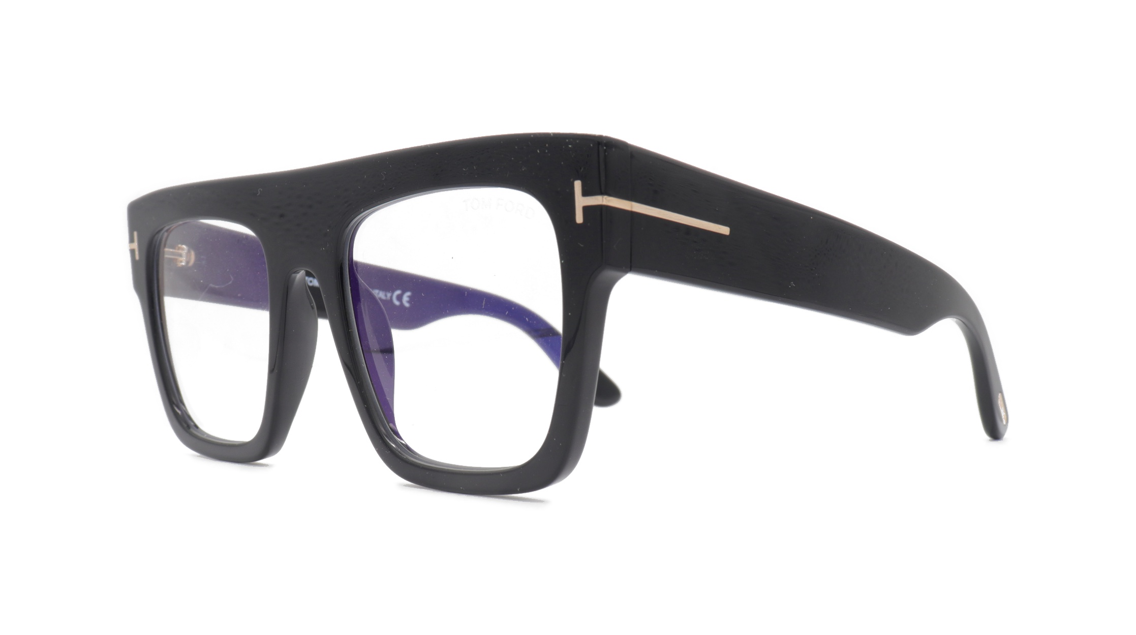 Paire de lunettes de vue Tom-ford Tf847 couleur noir - Côté à angle - Doyle