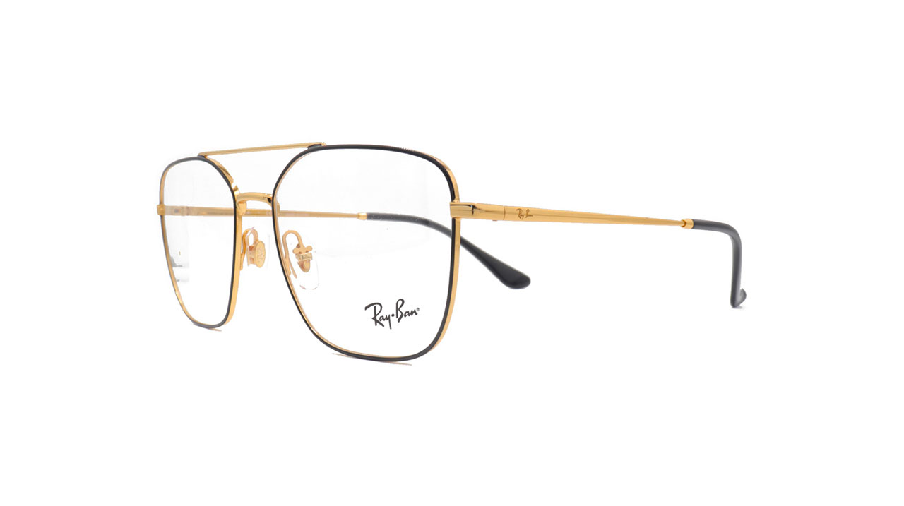 Paire de lunettes de vue Ray-ban Rx6450 couleur or - Côté à angle - Doyle
