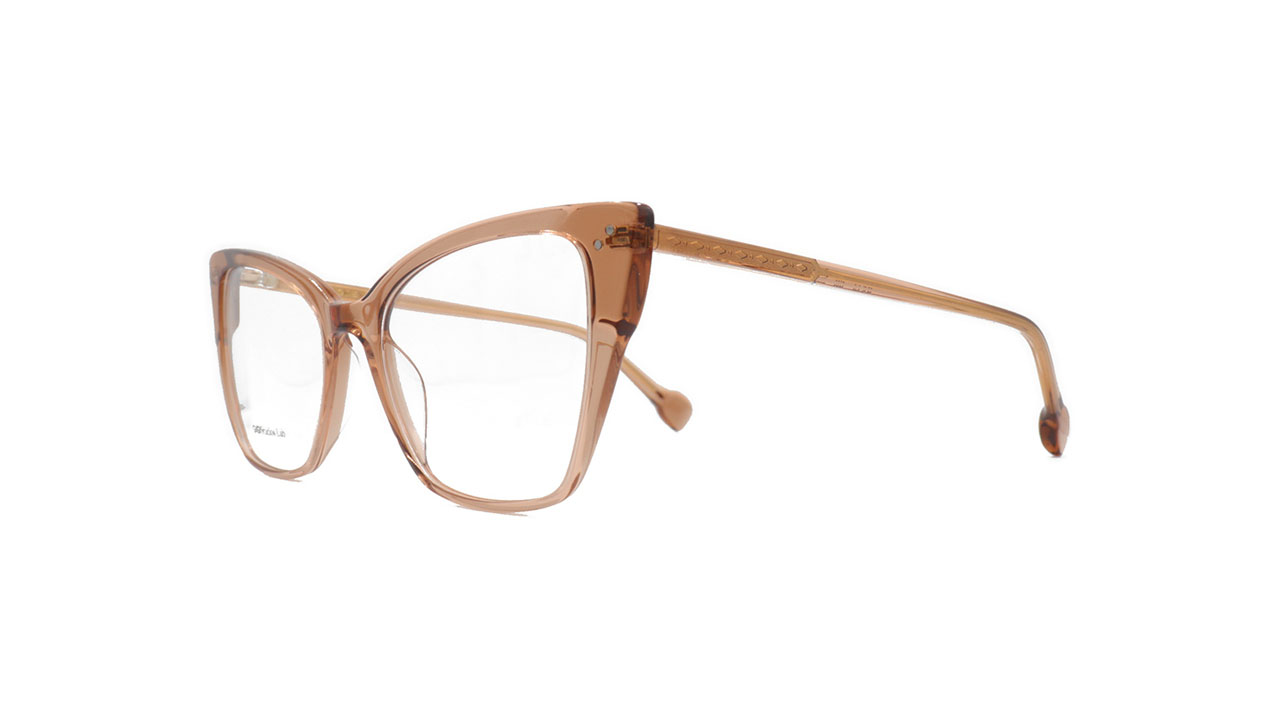 Paire de lunettes de vue Gigi-studios Marina couleur brun - Côté à angle - Doyle