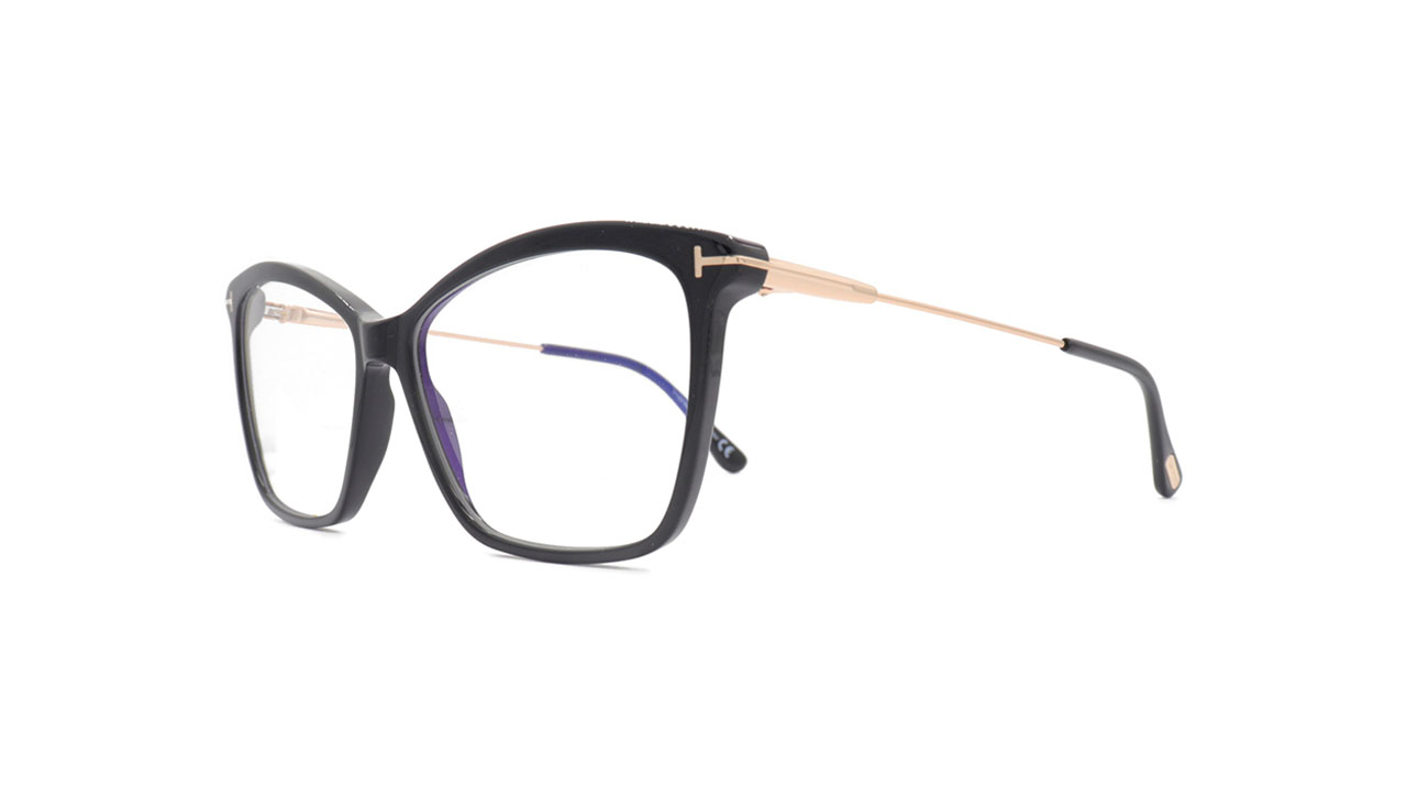 Paire de lunettes de vue Tom-ford Tf5687-b couleur noir - Côté à angle - Doyle
