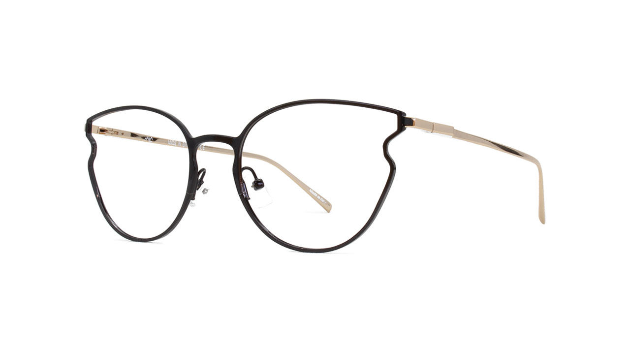 Paire de lunettes de vue Mic Tempesta couleur noir or - Côté à angle - Doyle