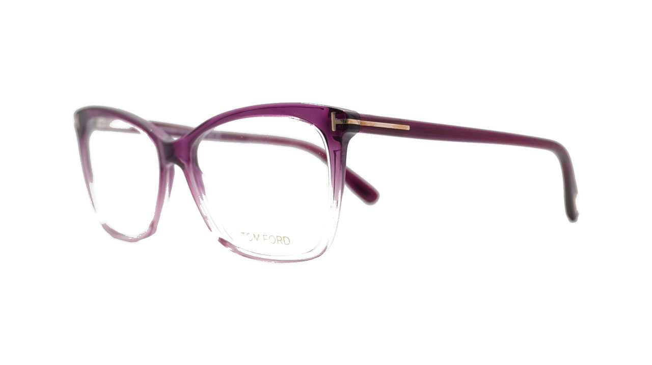 Paire de lunettes de vue Tom-ford Tf5514 couleur mauve - Côté à angle - Doyle