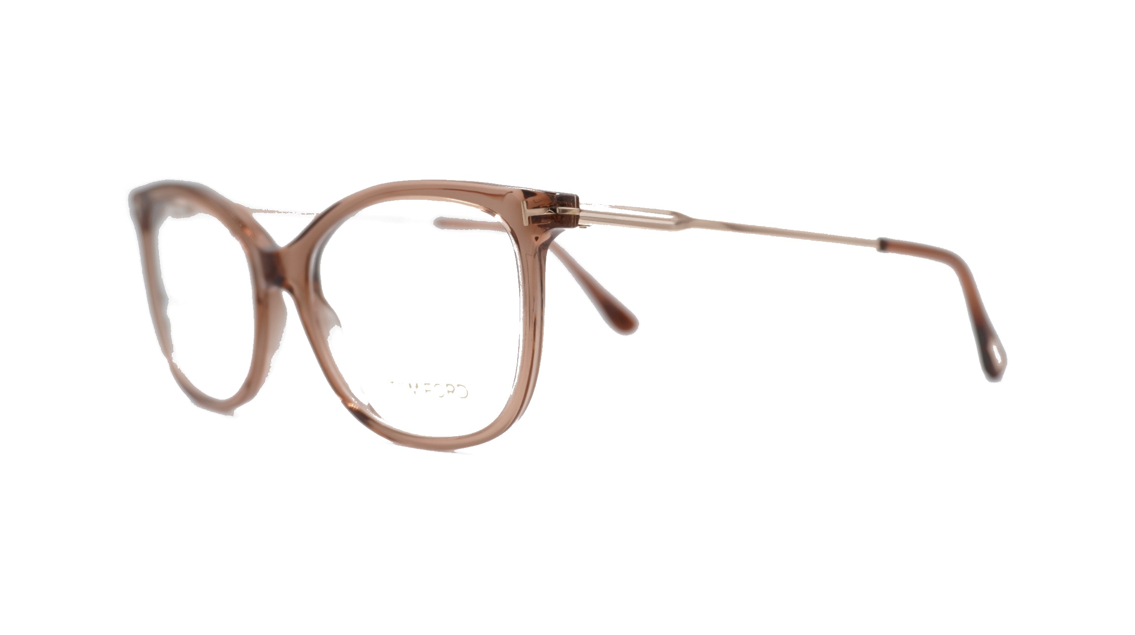 Paire de lunettes de vue Tom-ford Tf5510 couleur pêche cristal - Côté à angle - Doyle