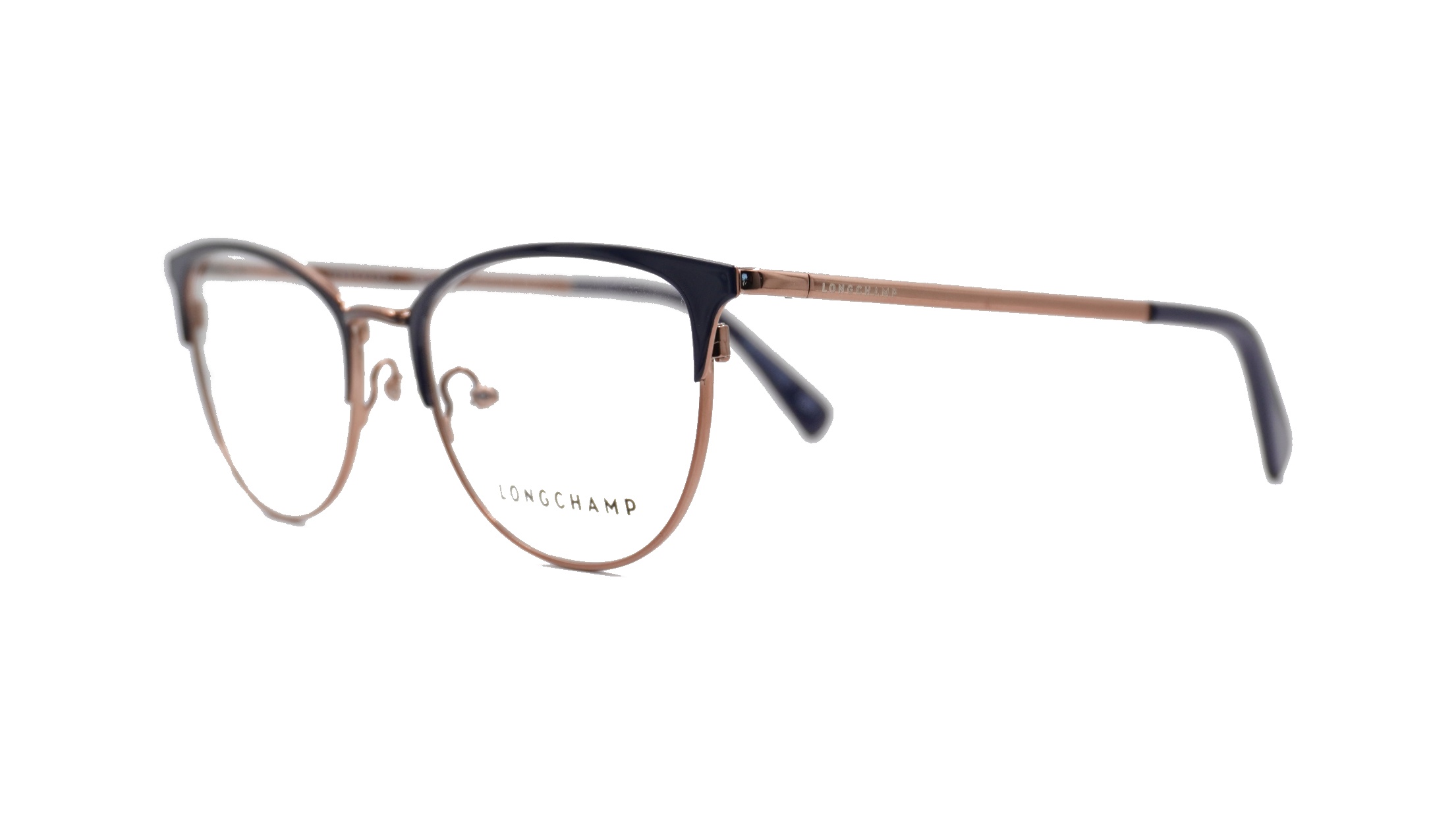 Paire de lunettes de vue Longchamp Lo2120 couleur marine - Côté à angle - Doyle