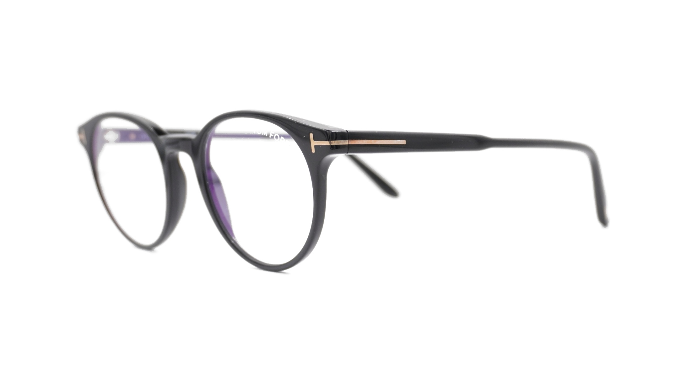 Paire de lunettes de vue Tom-ford Tf5695-b couleur noir - Côté à angle - Doyle