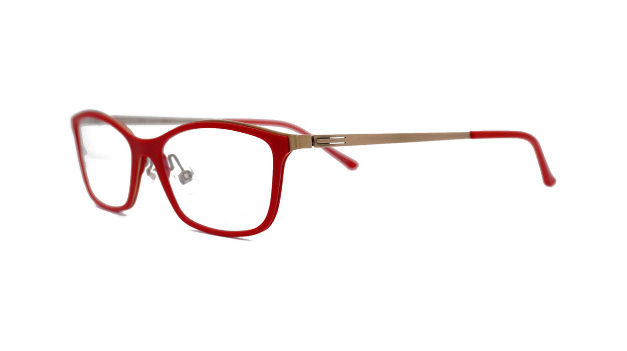 Paire de lunettes de vue Prodesign 3174 couleur rouge - Côté à angle - Doyle