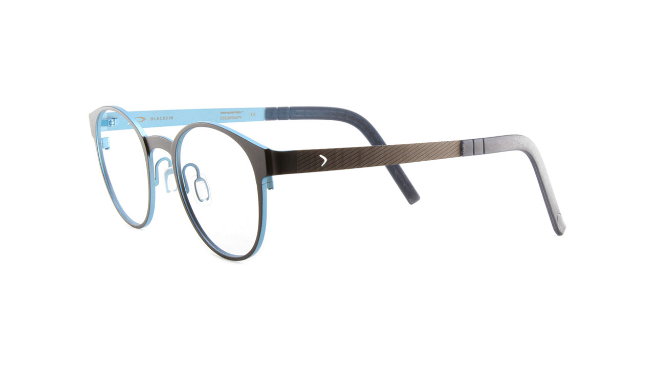 Paire de lunettes de vue Blackfin Bf728 key west couleur bleu - Côté à angle - Doyle