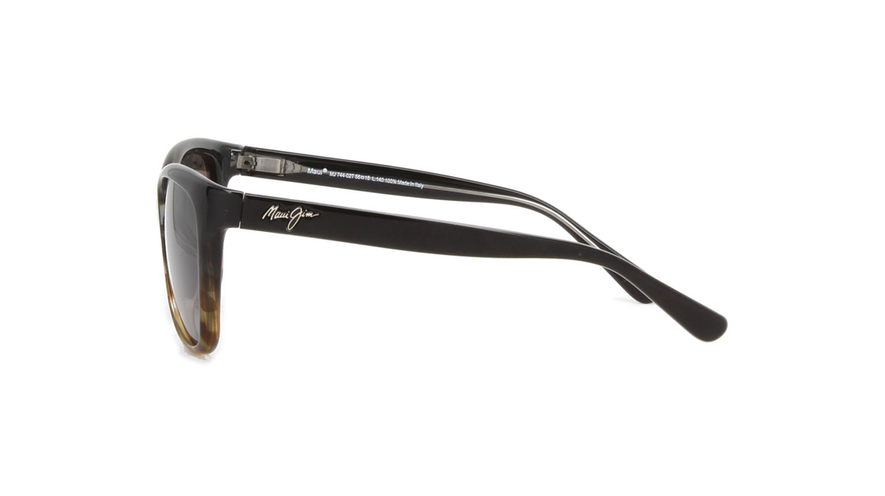 Paire de lunettes de soleil Maui-jim Gs744 couleur noir - Côté droit - Doyle