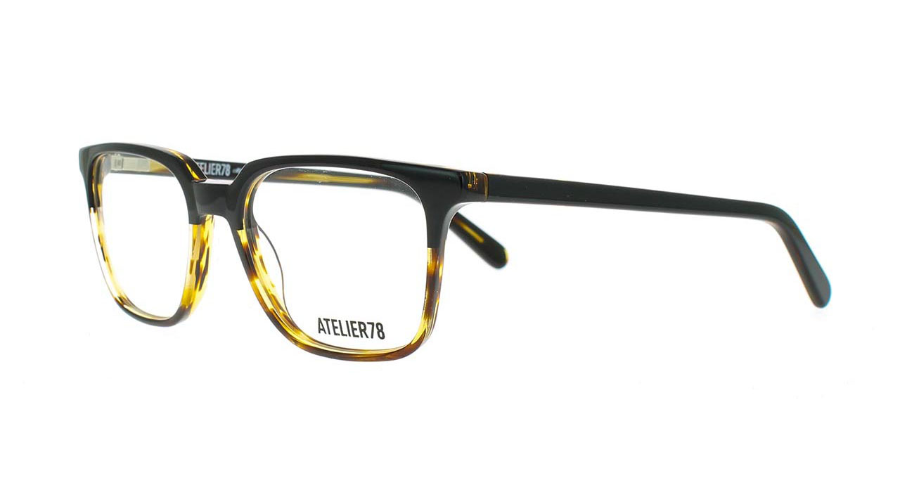 Paire de lunettes de vue Atelier78 Capri couleur noir - Côté à angle - Doyle