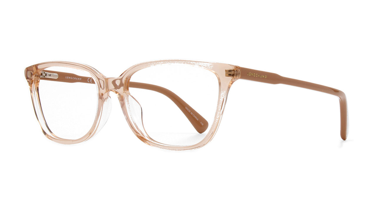Paire de lunettes de vue Longchamp Lo2607 couleur sable - Côté à angle - Doyle