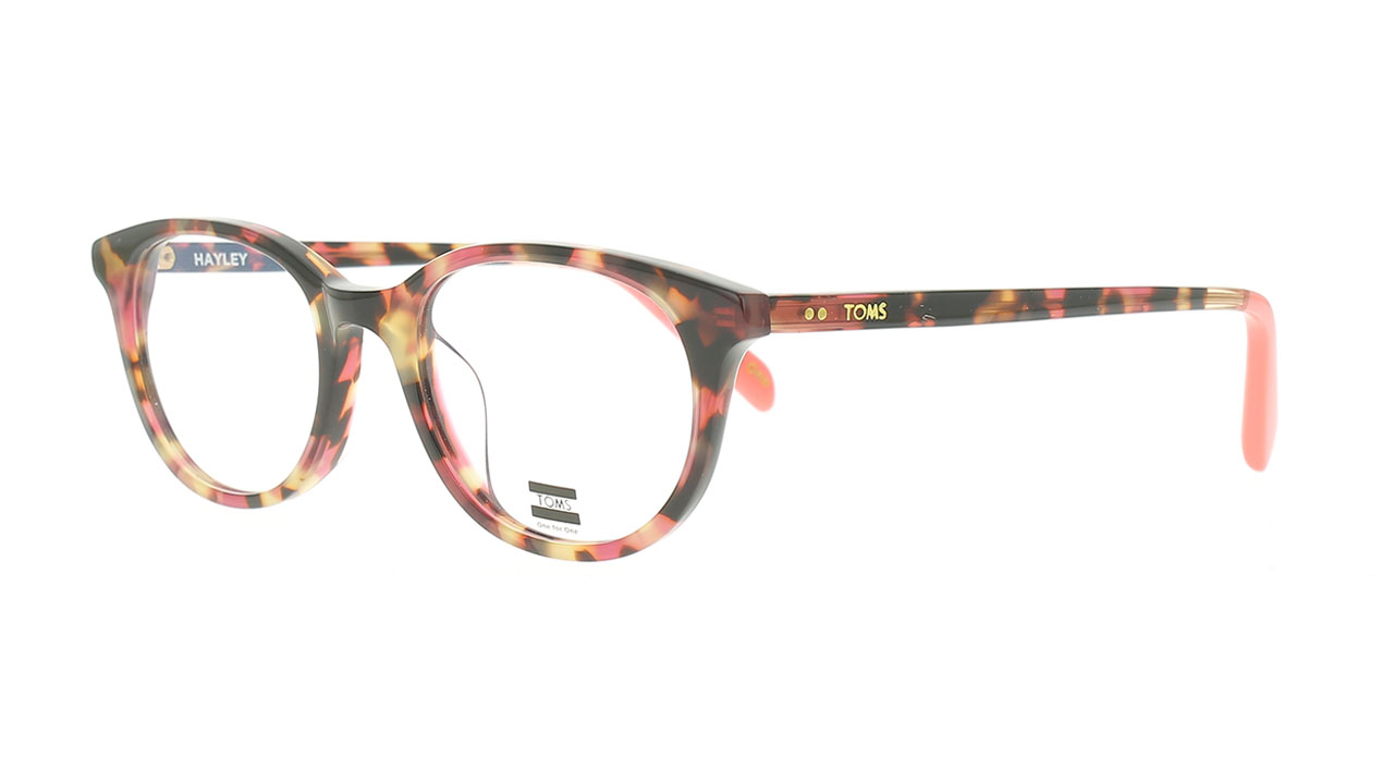 Paire de lunettes de vue Toms Hayley couleur rose - Côté à angle - Doyle