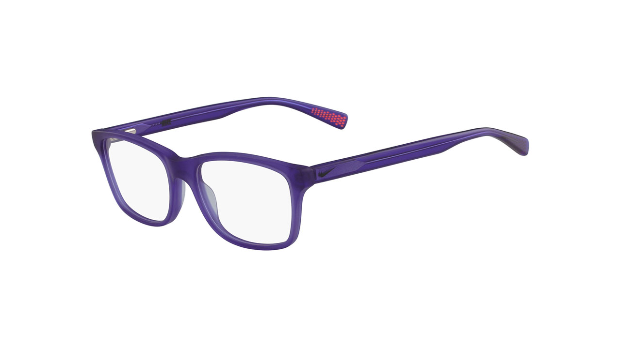 Paire de lunettes de vue Nike 5015 couleur mauve - Côté à angle - Doyle