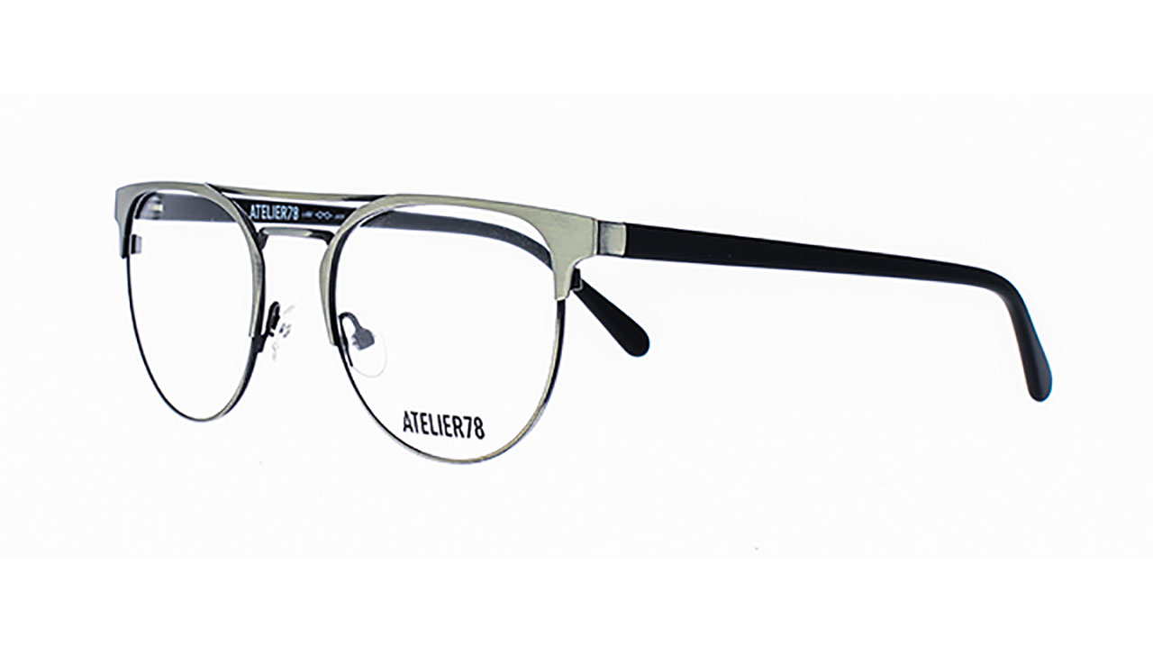 Paire de lunettes de vue Atelier78 Gaston couleur gris - Côté à angle - Doyle