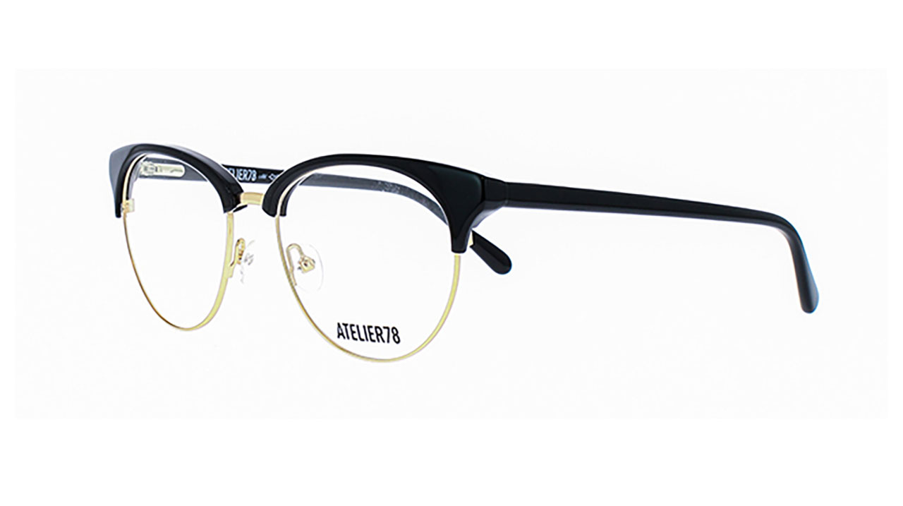 Paire de lunettes de vue Atelier78 Mariko couleur noir - Côté à angle - Doyle