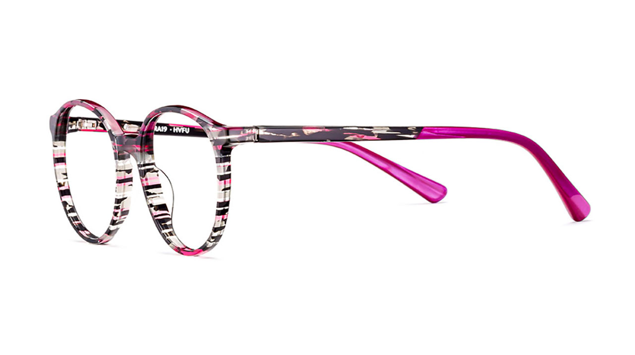 Paire de lunettes de vue Etnia-barcelona Nara 19 couleur rose - Côté à angle - Doyle