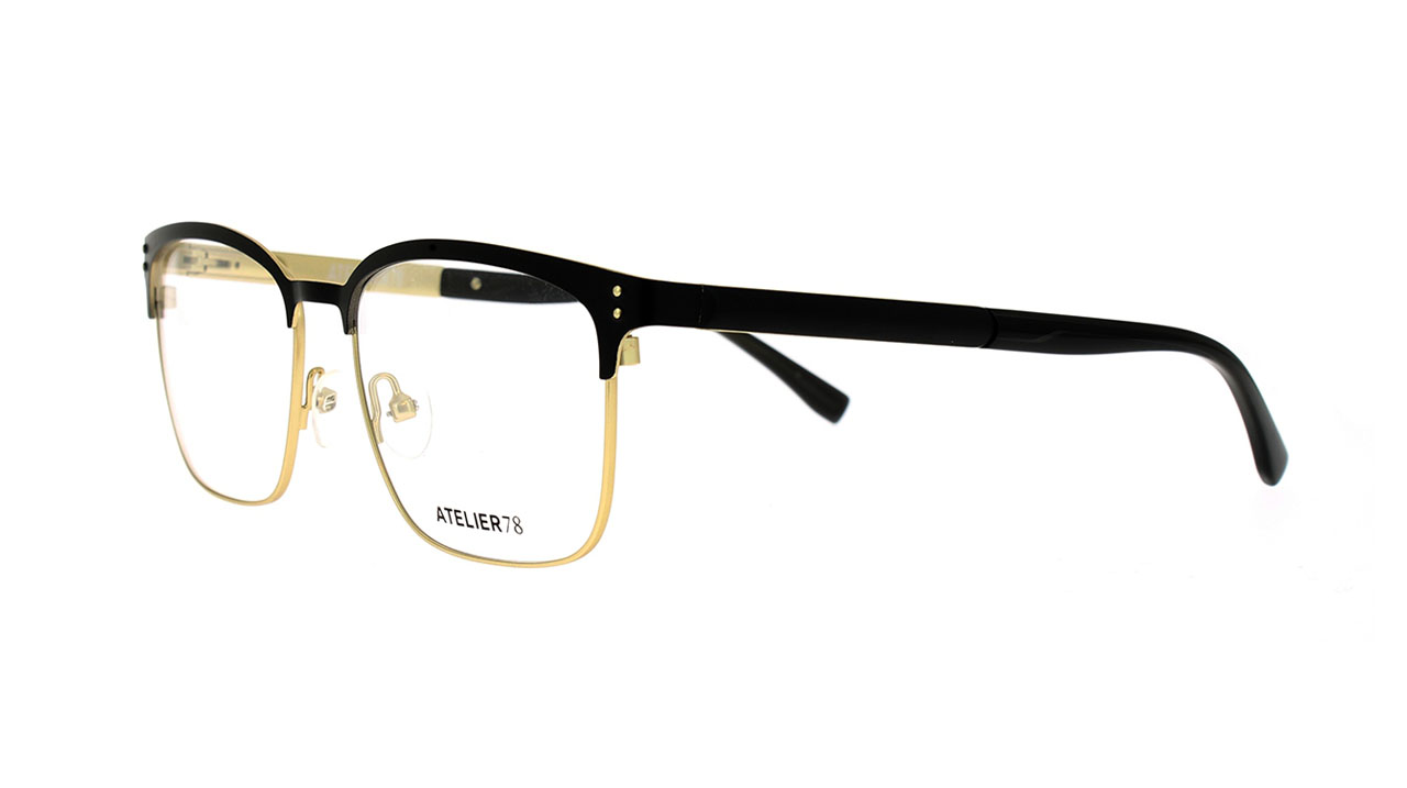 Paire de lunettes de vue Atelier78 Anvers couleur noir - Côté à angle - Doyle