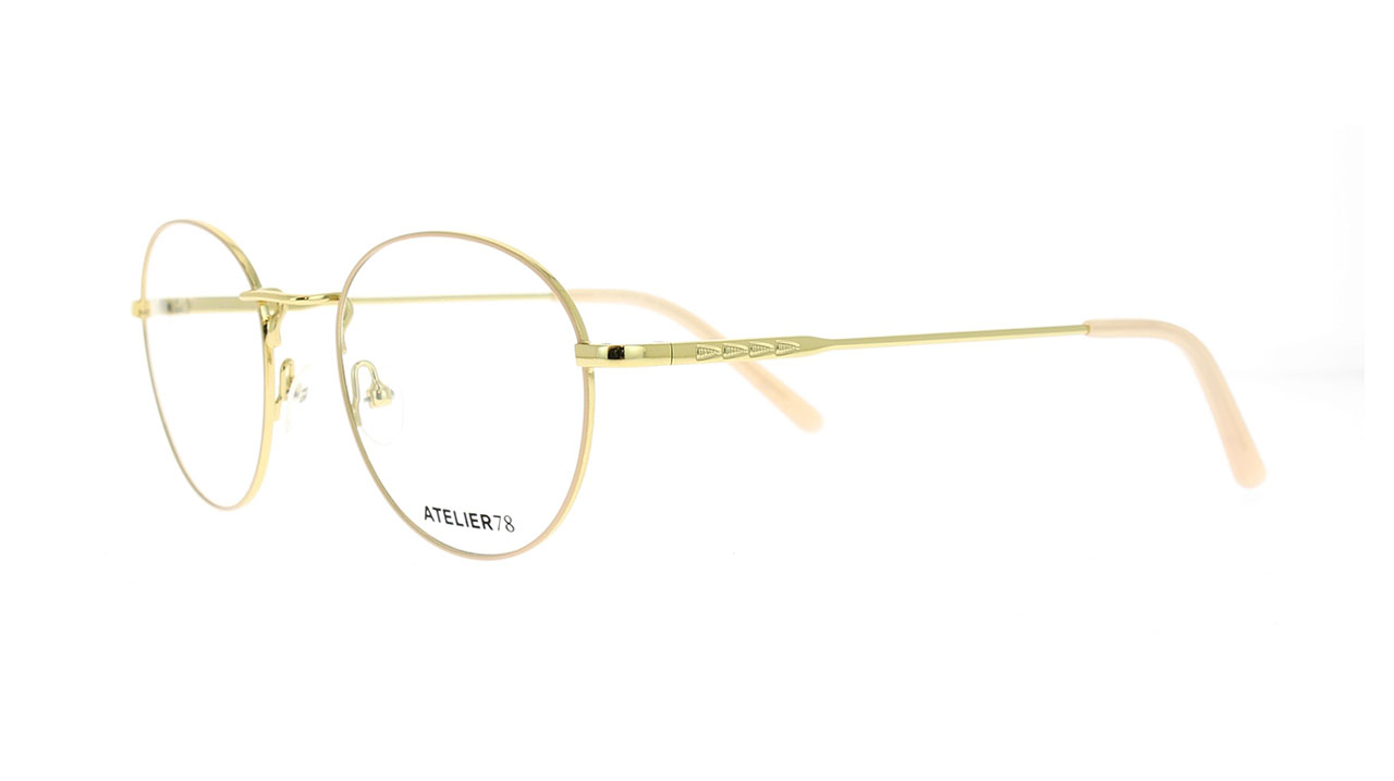 Paire de lunettes de vue Atelier78 Rully couleur or - Côté à angle - Doyle