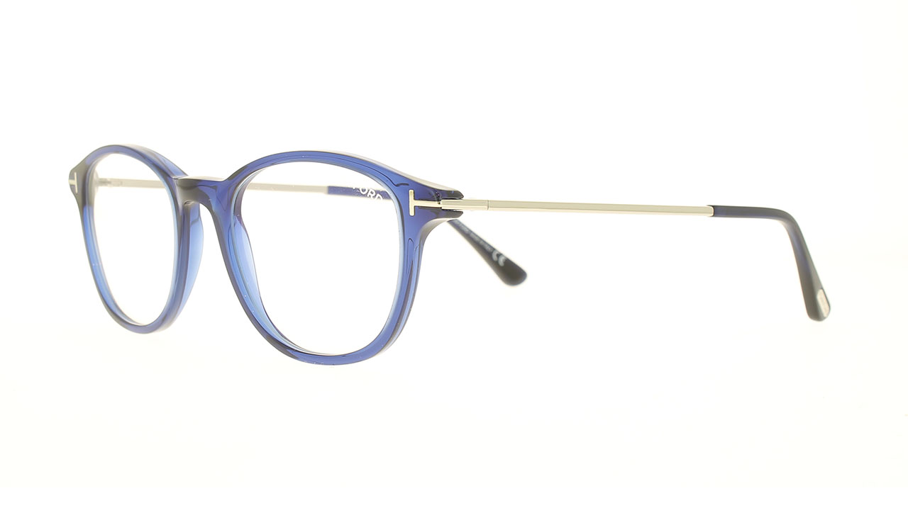 Paire de lunettes de vue Tom-ford Tf5553-b couleur marine - Côté à angle - Doyle