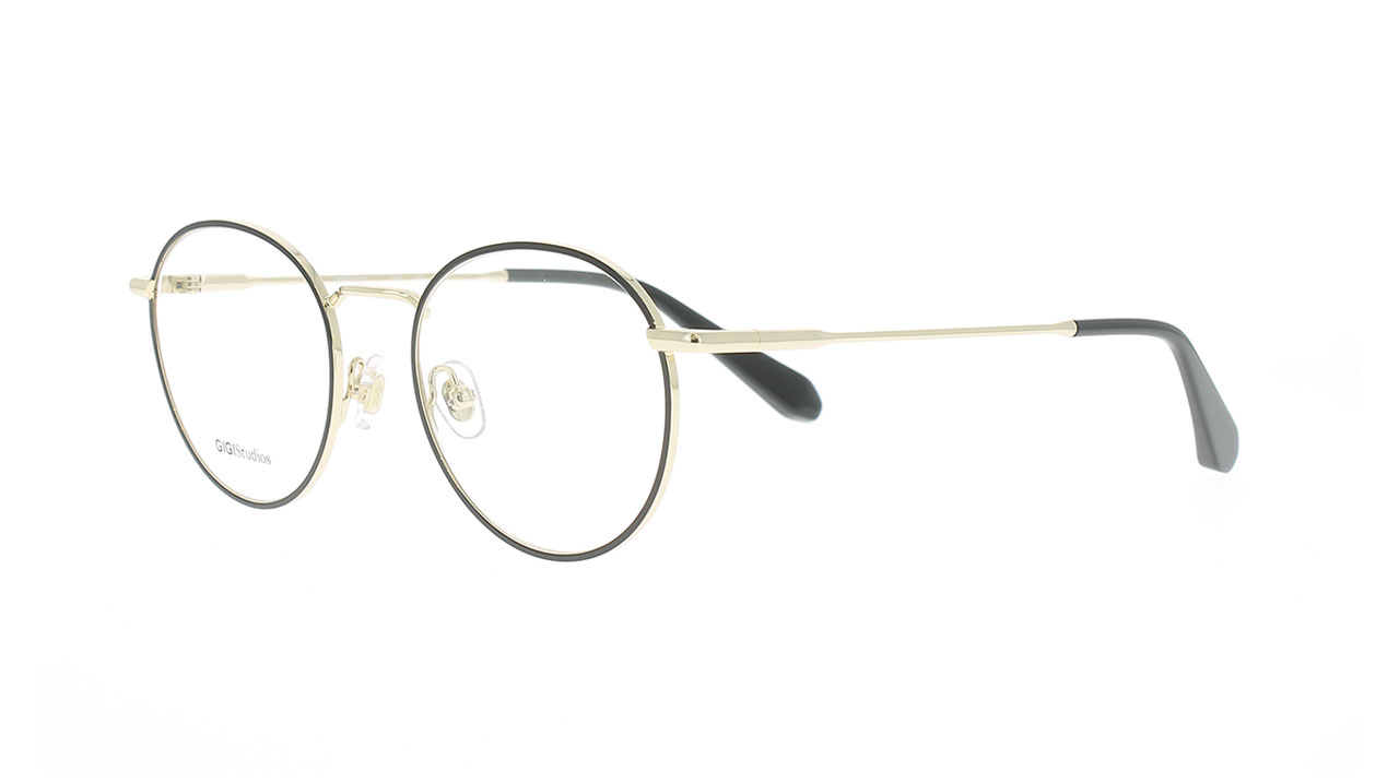 Paire de lunettes de vue Gigi-studios Quartz couleur noir - Côté à angle - Doyle