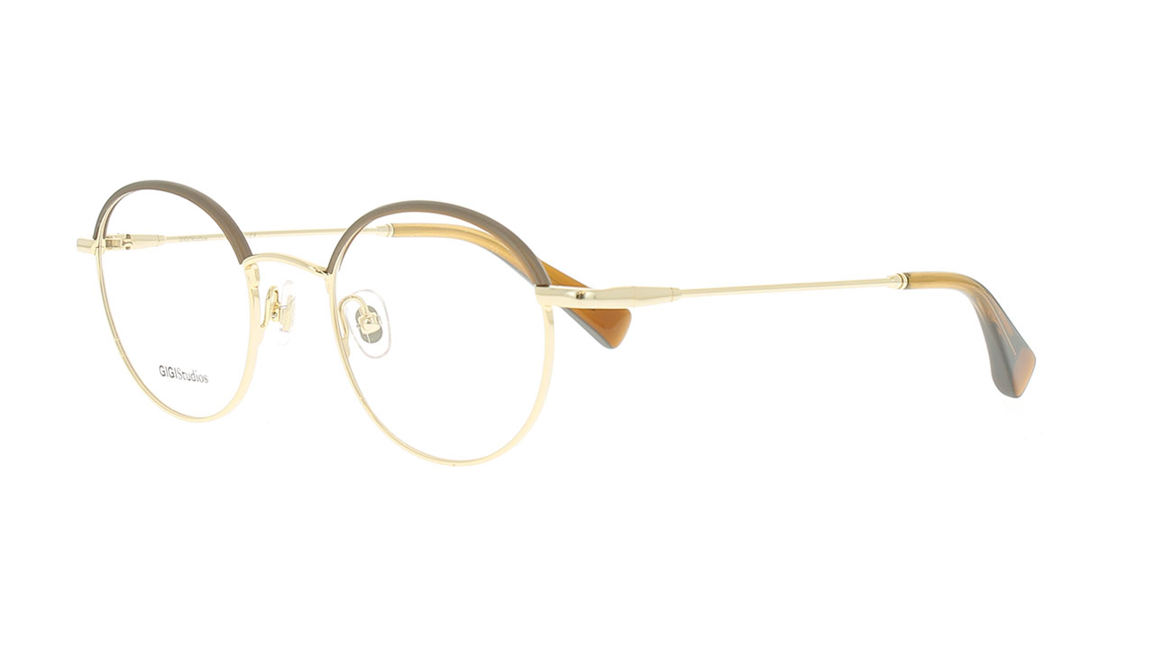 Paire de lunettes de vue Gigi-studios Tribeca couleur or - Côté à angle - Doyle