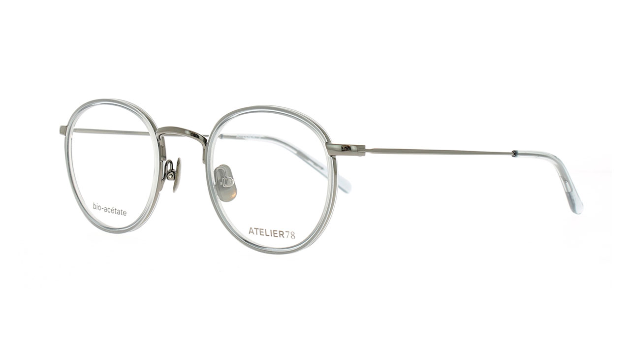 Paire de lunettes de vue Atelier78 Dany couleur gris - Côté à angle - Doyle