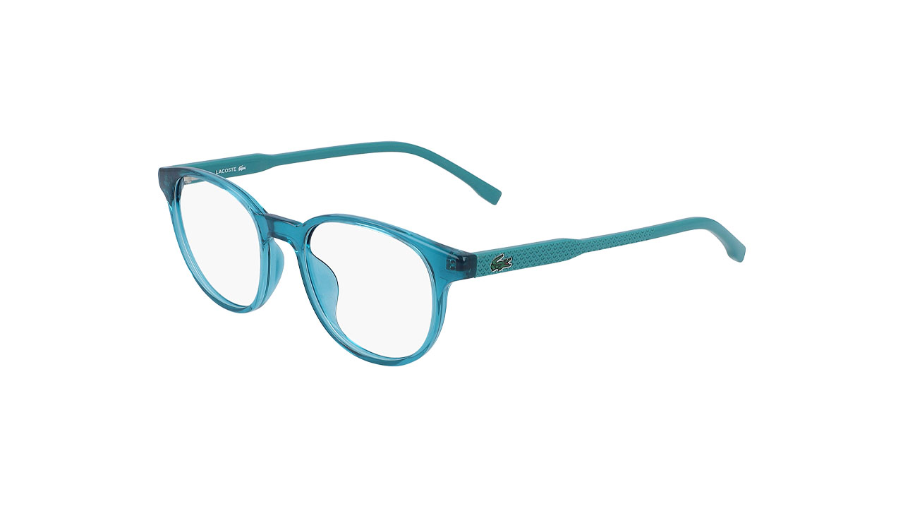 Paire de lunettes de vue Lacoste L3631 couleur turquoise - Côté à angle - Doyle