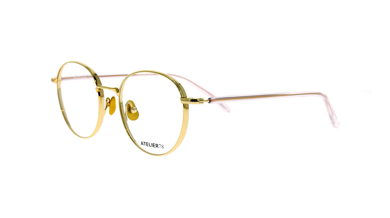 Paire de lunettes de vue Atelier78 Bamboo couleur rose - Côté à angle - Doyle