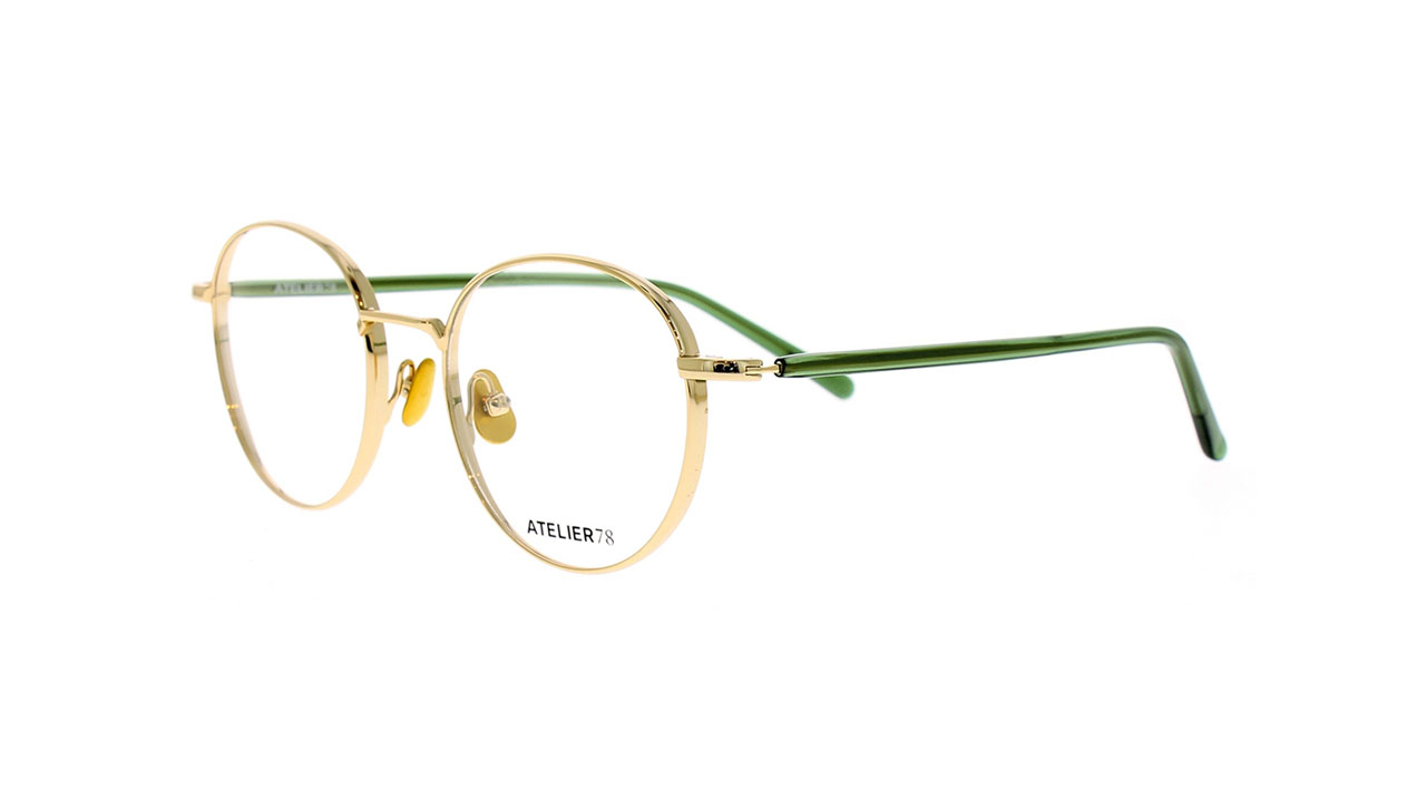 Paire de lunettes de vue Atelier78 Bamboo couleur vert - Côté à angle - Doyle