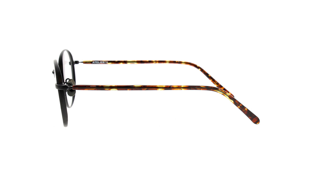 Paire de lunettes de vue Atelier78 Bamboo couleur noir - Côté droit - Doyle