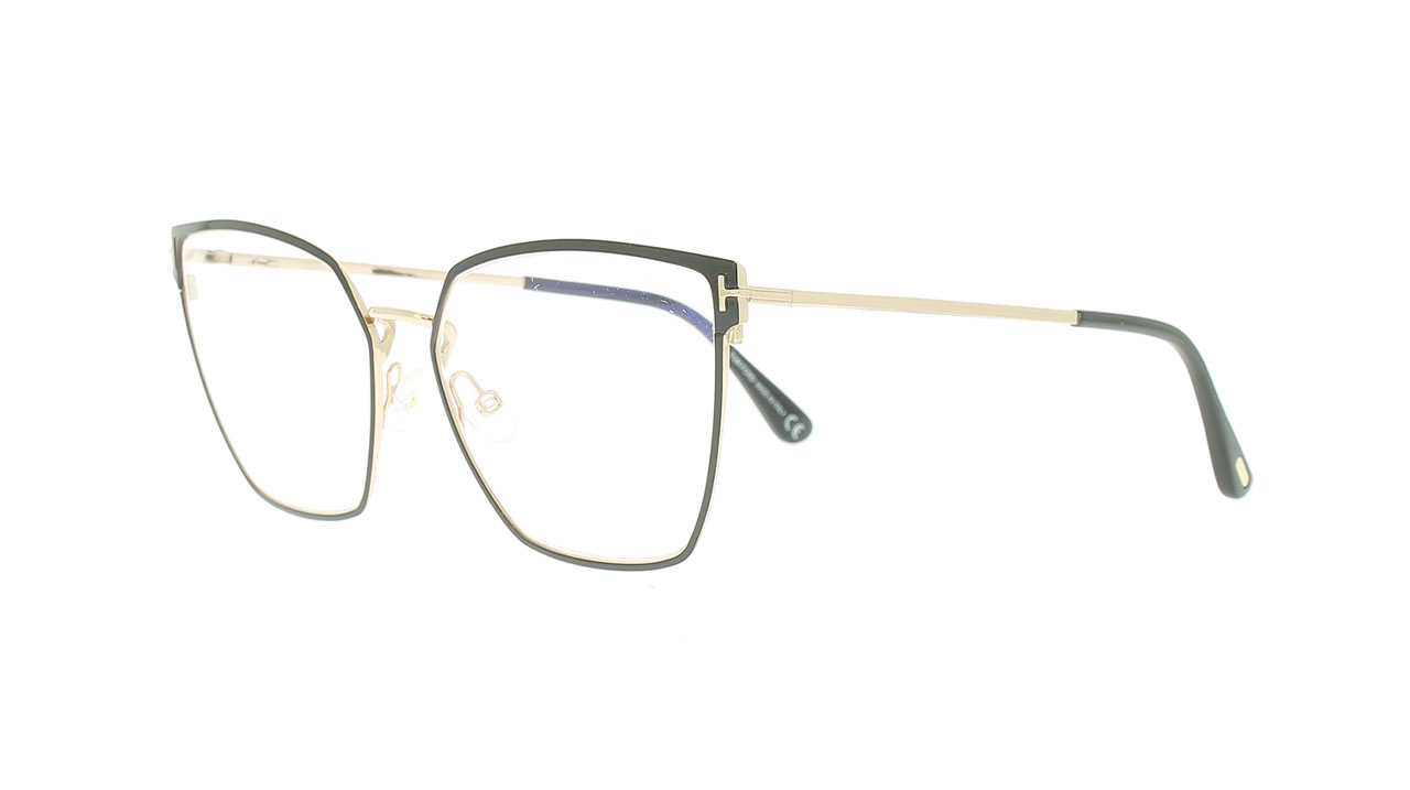 Paire de lunettes de vue Tom-ford Tf5574-b couleur noir - Côté à angle - Doyle