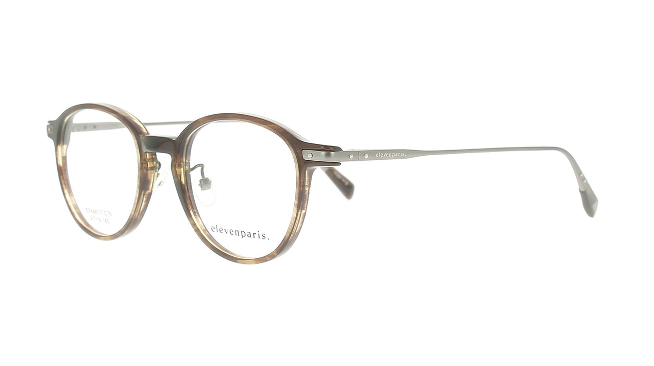 Paire de lunettes de vue Eleven-paris Epam017 couleur brun - Côté à angle - Doyle