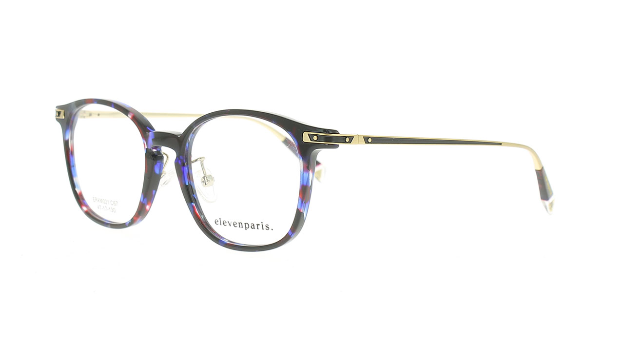 Paire de lunettes de vue Eleven-paris Epam021 couleur marine - Côté à angle - Doyle