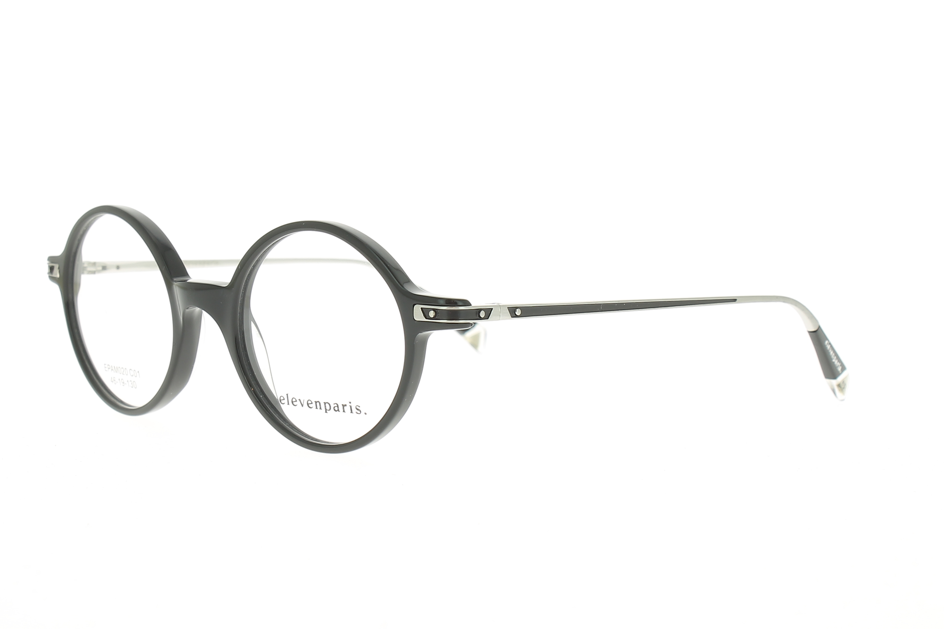 Paire de lunettes de vue Eleven-paris Epam020 couleur noir - Côté à angle - Doyle