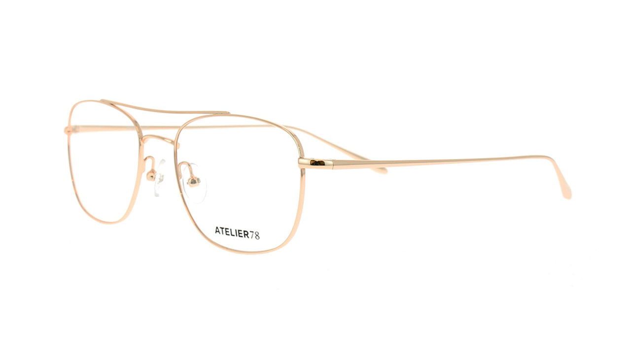 Paire de lunettes de vue Atelier78 Peak couleur or rose - Côté à angle - Doyle