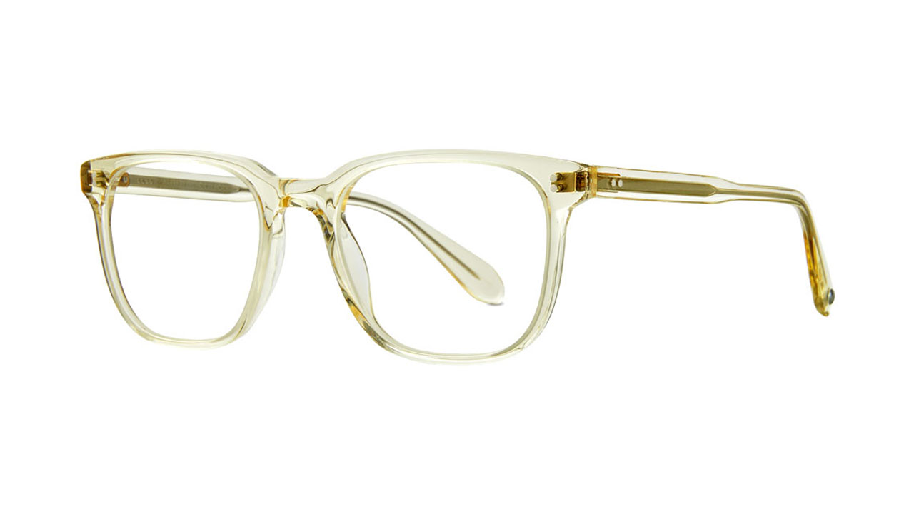 Paire de lunettes de vue Garrett-leight Emperor couleur sable - Côté à angle - Doyle