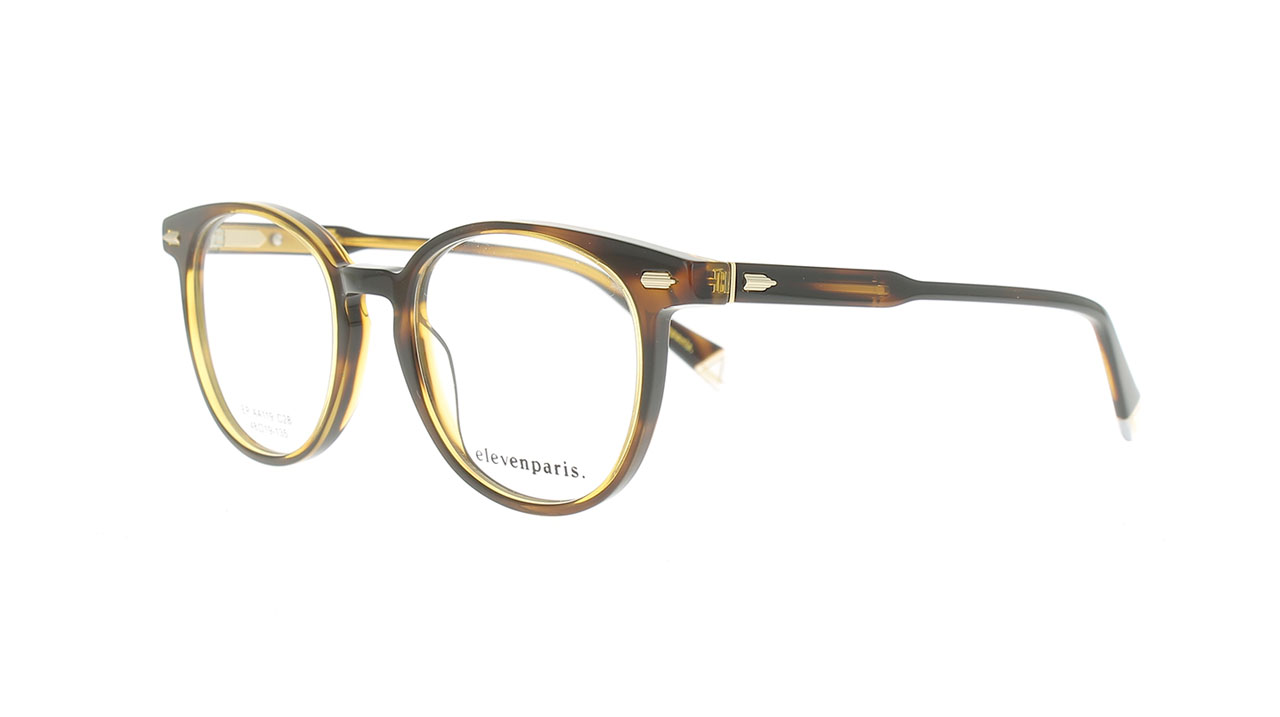 Paire de lunettes de vue Eleven-paris Epaa119 couleur brun - Côté à angle - Doyle
