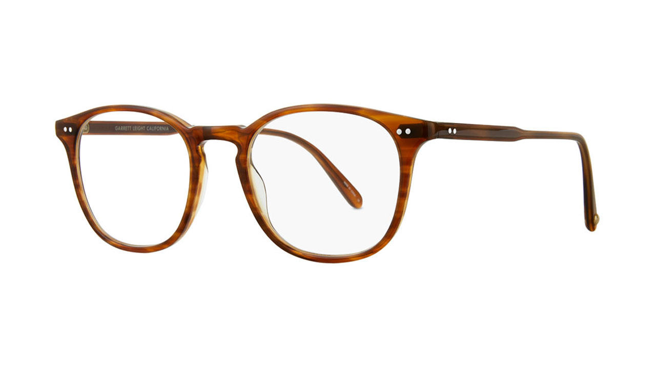 Paire de lunettes de vue Garrett-leight Justice couleur bronze - Côté à angle - Doyle