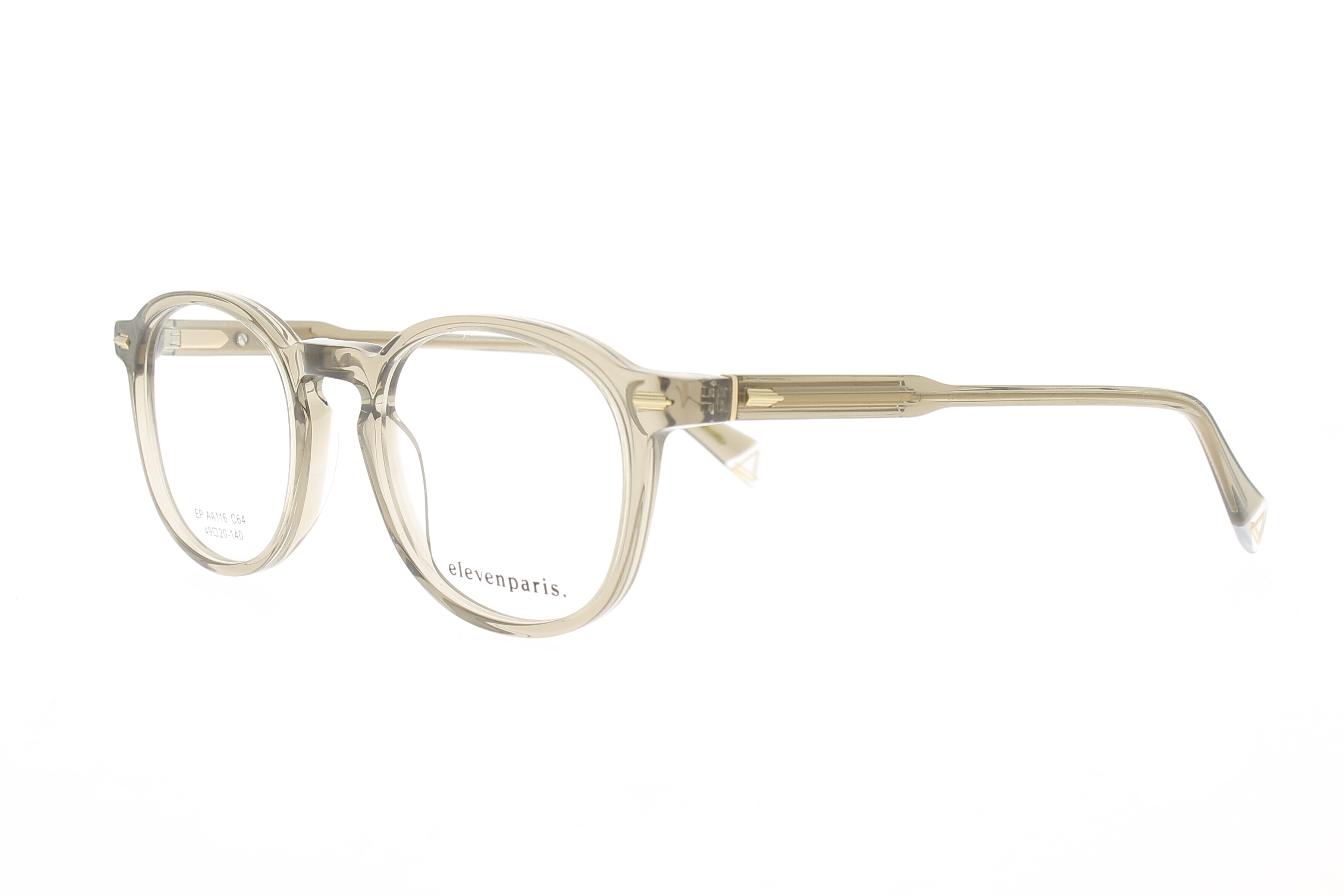 Paire de lunettes de vue Eleven-paris Epaa116 couleur gris - Côté à angle - Doyle