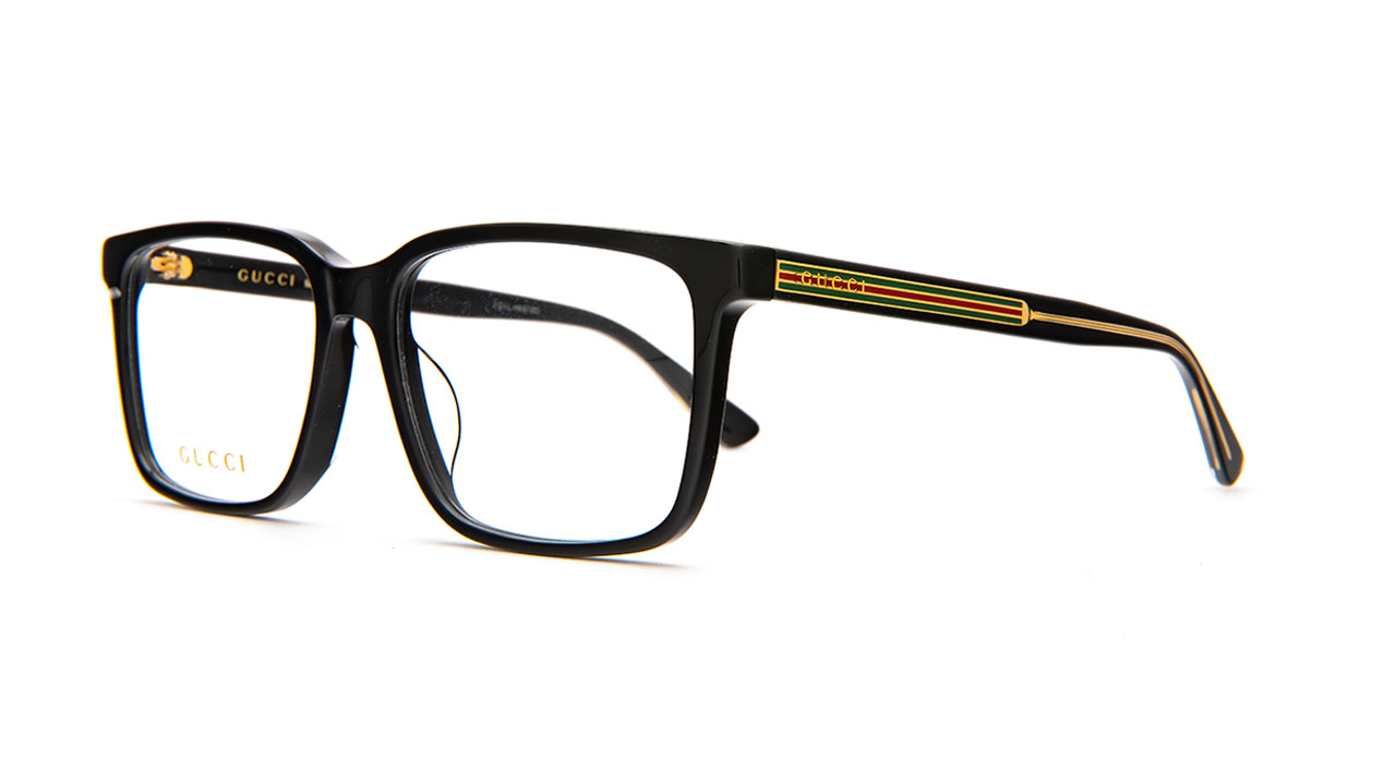 Paire de lunettes de vue Gucci Gg0385oa couleur noir - Côté à angle - Doyle
