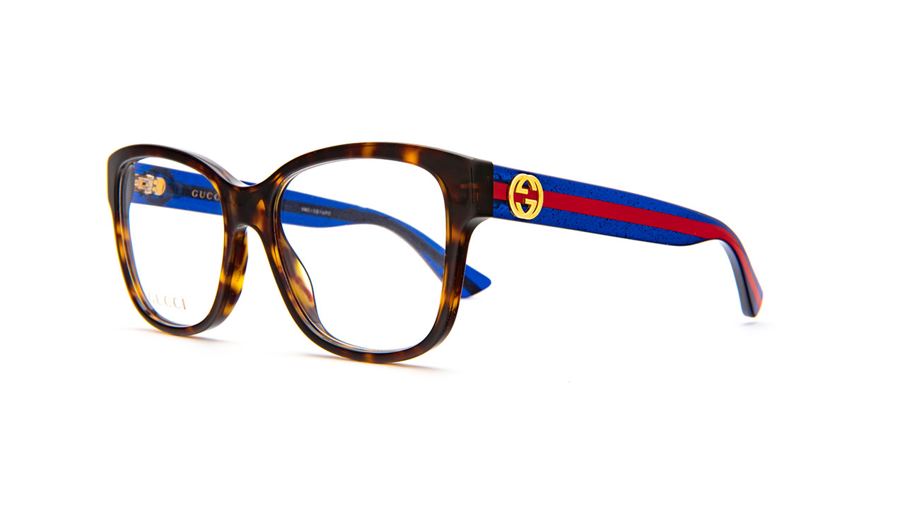 Paire de lunettes de vue Gucci Gg0038o couleur brun - Côté à angle - Doyle