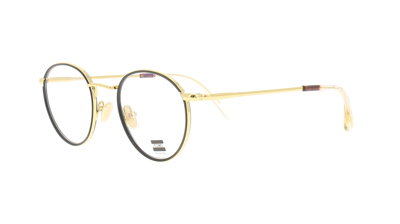 Paire de lunettes de vue Toms Asher 201 couleur noir - Côté à angle - Doyle