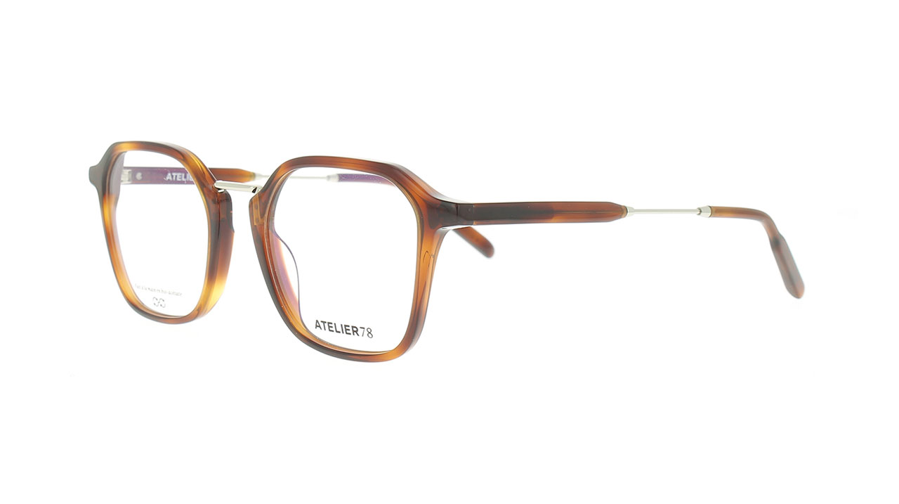 Paire de lunettes de vue Atelier78 Londres couleur brun - Côté à angle - Doyle