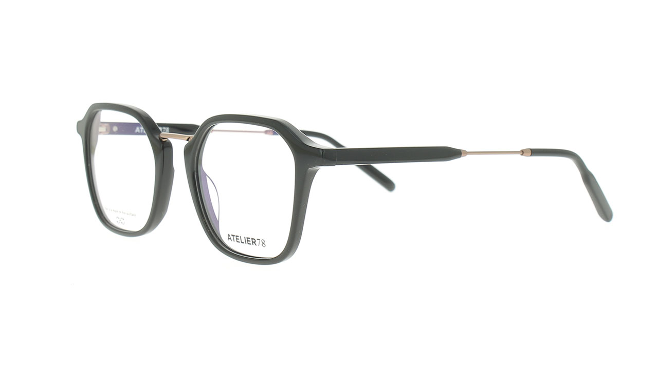 Paire de lunettes de vue Atelier78 Londres couleur noir - Côté à angle - Doyle