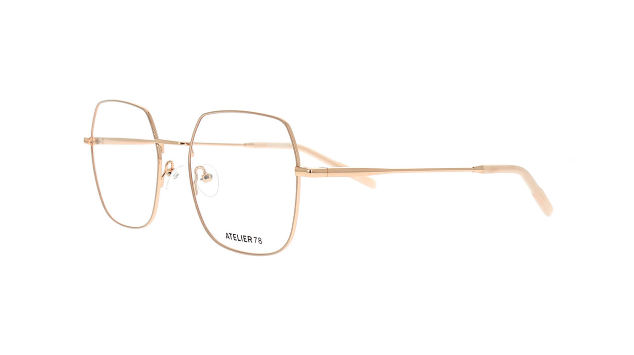Paire de lunettes de vue Atelier78 Orchid couleur or rose - Côté à angle - Doyle