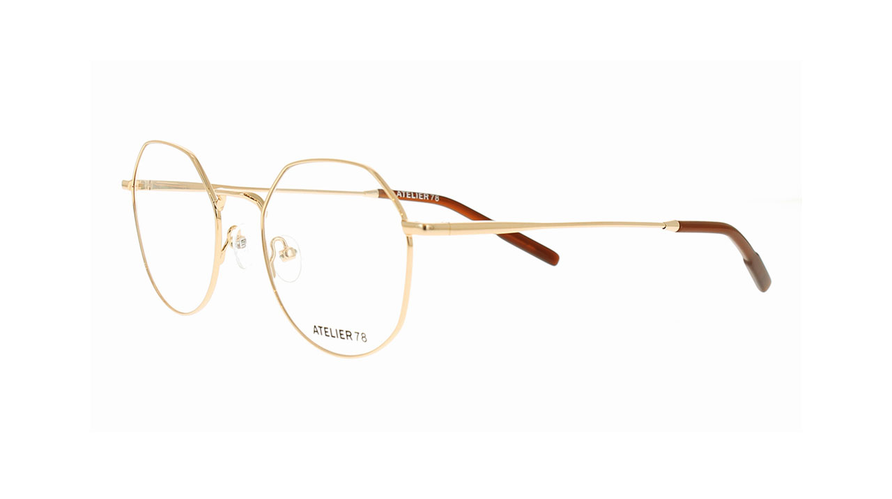 Paire de lunettes de vue Atelier78 Milan couleur or rose - Côté à angle - Doyle