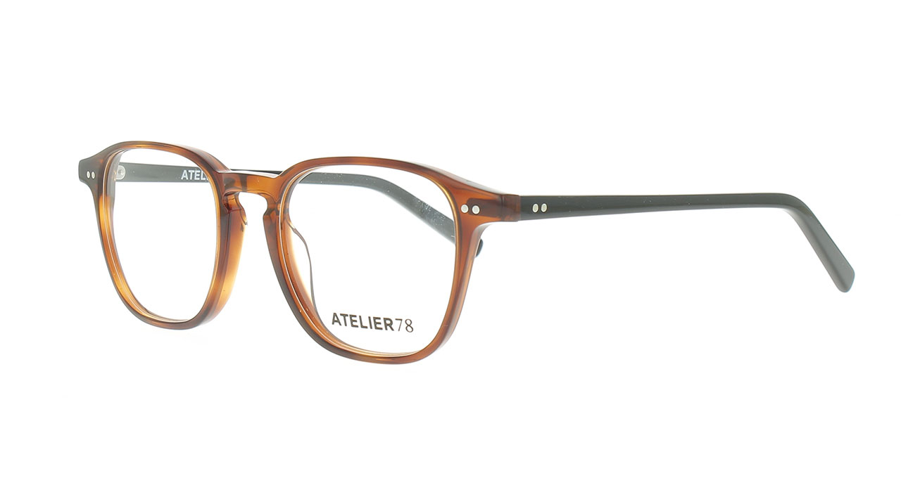 Paire de lunettes de vue Atelier78 Victor couleur brun - Côté à angle - Doyle
