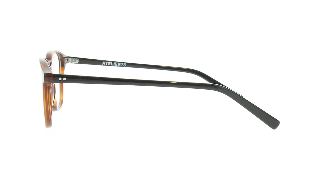 Paire de lunettes de vue Atelier78 Victor couleur brun - Côté droit - Doyle