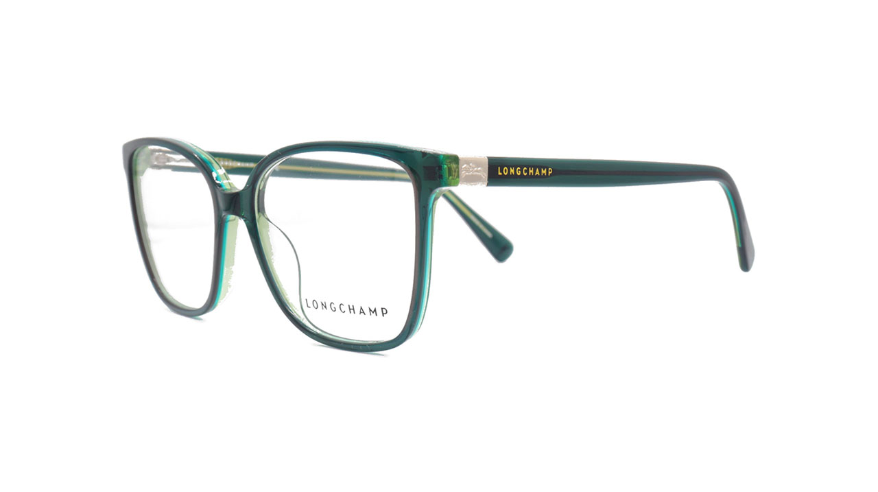 Paire de lunettes de vue Longchamp Lo2658 couleur vert - Côté à angle - Doyle