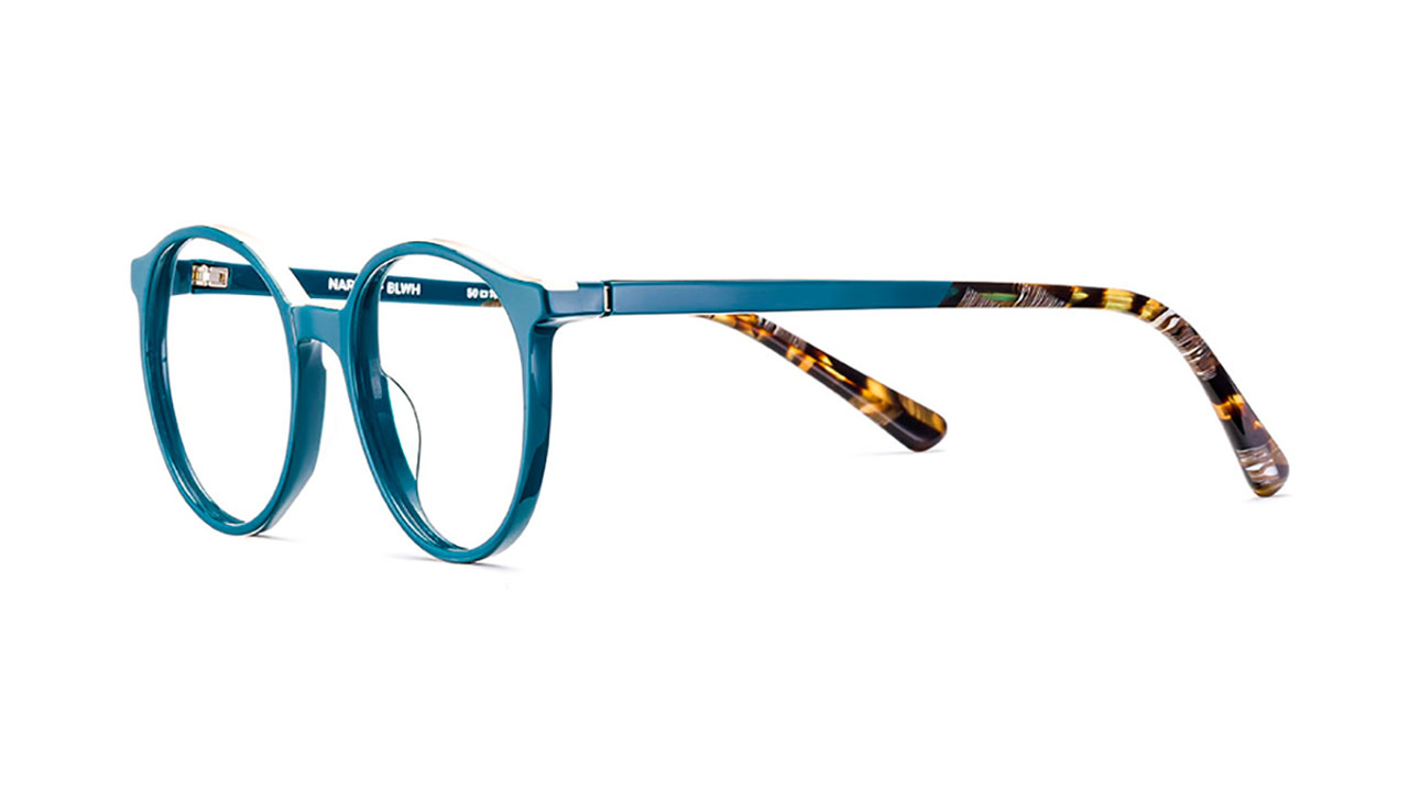 Paire de lunettes de vue Etnia-barcelona Nara 19 couleur bleu - Côté à angle - Doyle