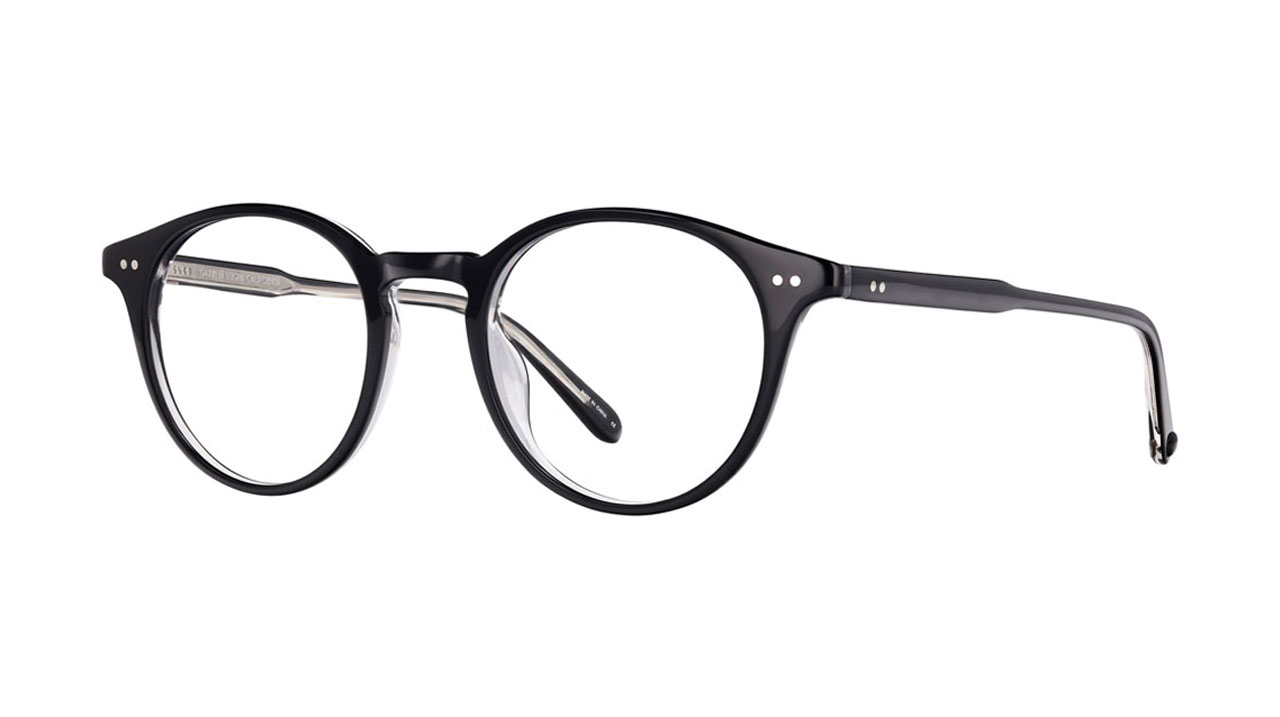 Paire de lunettes de vue Garrett-leight Clune couleur noir - Côté à angle - Doyle